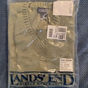 Lands End men’s sweater vest (olive/heather color)